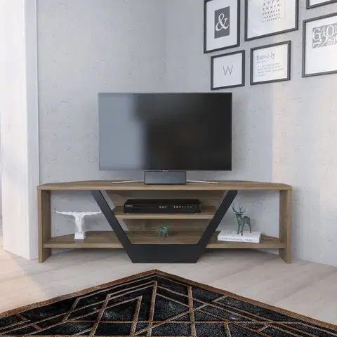 TV stolík Sares - Walnut, Black