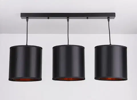 Závesná lampa čierna 3xE27 Candida