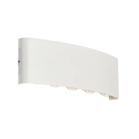Vonkajšia nástenná lampa biela vrátane LED 10-svetlo IP54 - Silly