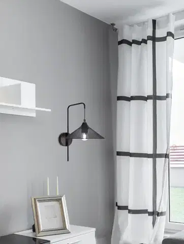 Čierna kovová nástenná lampa E27 Kiruna Ledea