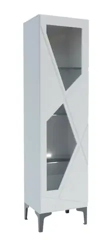 FANCY vysoká vitrína, biela