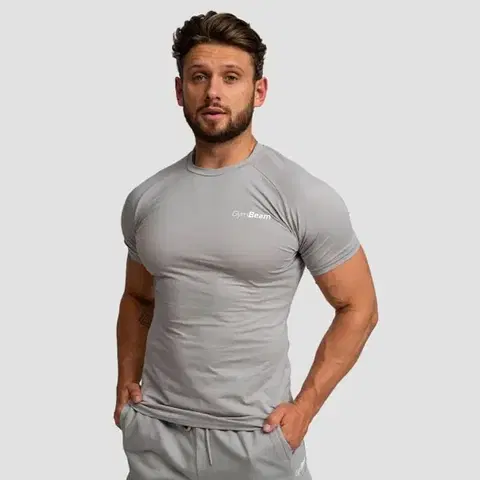 GymBeam Tričko Fitted TRN Grey  LL