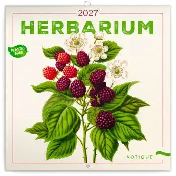 NOTIQUE Poznámkový kalendár Herbár 2027, PLASTIC FREE, 30 x 30 cm