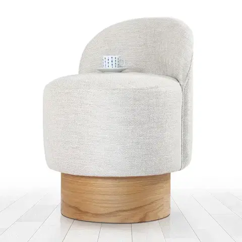 Taburet Barren Puf Light Grey