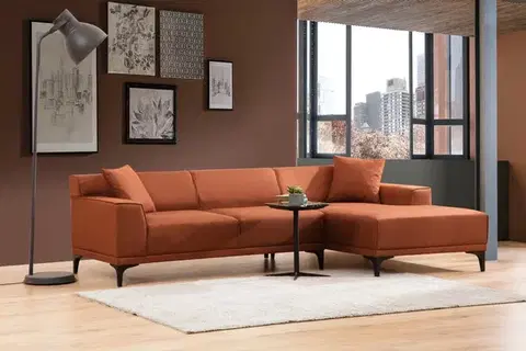 Rohová sedacia súprava / Rohová pohovka Petra R Corner - Orange