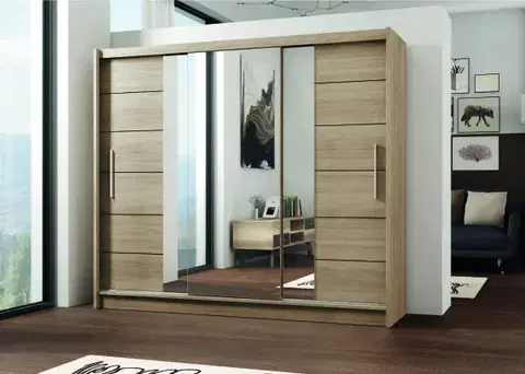 LISBONE 2 šatníková skriňa 250cm dub sonoma