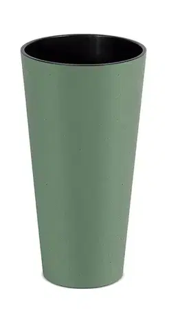 Plastový kvetináč Tubusy Slim Eco Wood 25 cm zelený