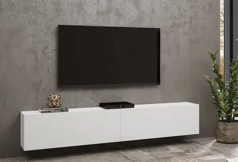 EMMA 40 moderný tv stolík biela/ dub wotan