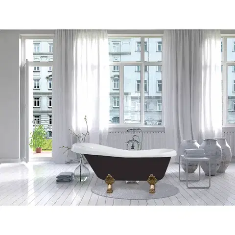 Vaňa MEXEN RETRO GOLD 150 x 73 čierno-biela