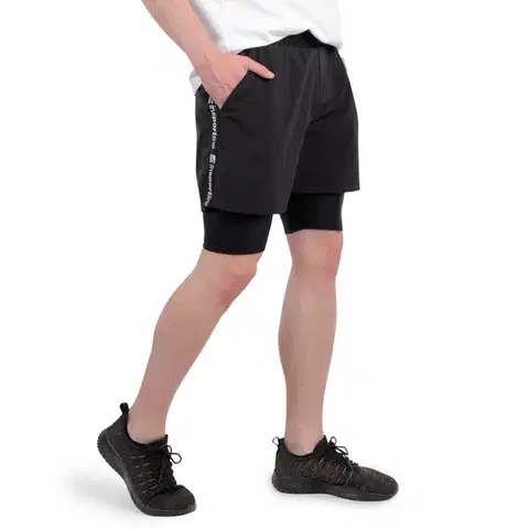 Pánske kraťasy 2v1 inSPORTline Closefit Short Farba čierna, Veľkosť M