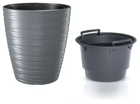 Kvetináč s vložkou MAXE svetlosivý