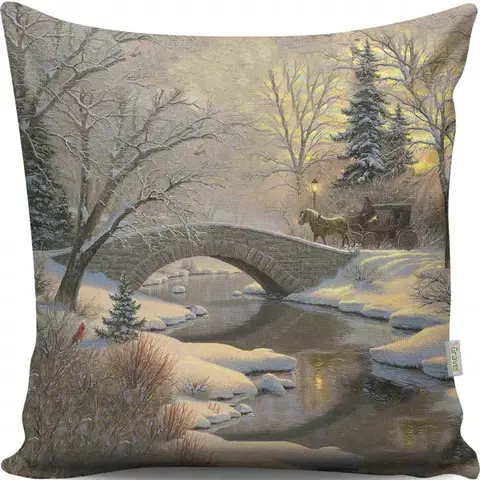 Vianočný dekoračný vankúš TUNES V 43x43 cm sivý
