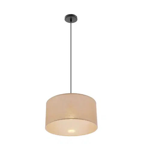 Závesná lampa SHANTI čierna 1x40W E27 béžové tienidlo