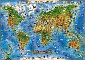 Zvieratá sveta (Detská ilustrovaná mapa)