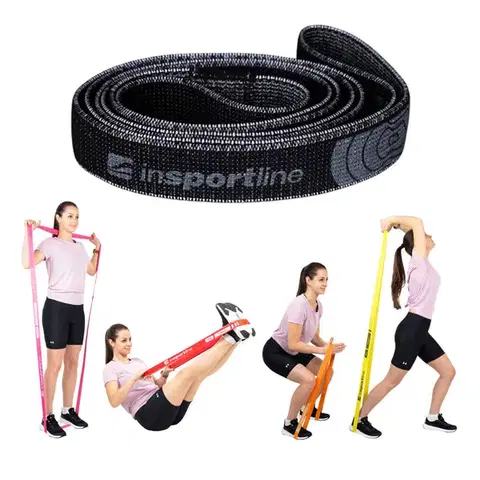 Posilňovacia guma inSPORTline Rand XXX Strong 208x3,3 cm / 17 kg Farba čierna
