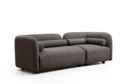 Trojmiestna pohovka Victoria 228 cm boucle sivá