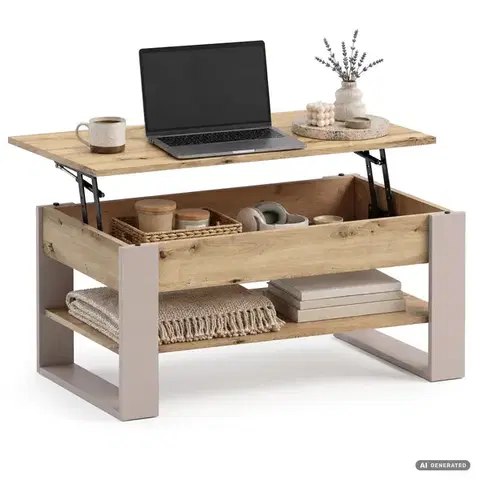 Konferenčný stolík s výsuvnou doskou Denver 92 cm dub Artisan/kašmírový