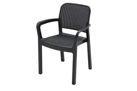 DEOKORK Záhradná plastová stolička KARA (antracit)