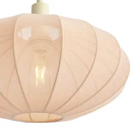 Japandi stojacia lampa béžová s krémovým látkovým tienidlom - Bida
