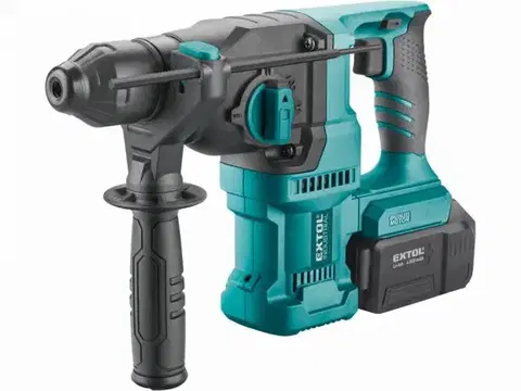 EXTOL INDUSTRIAL Kladivo vŕtacie AKU Share20V, bezuhlíkový motor, 1x 4Ah Li-ion, 2,4A nabíjačka, SDS+, 2,6J