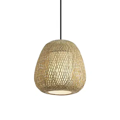 Japandi závesná lampa bambusová 30cm IP44 - Moana