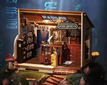 LED drevené 3D puzzle Magický obchod
