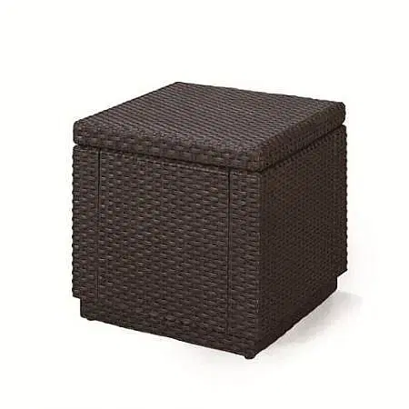 DEOKORK Záhradný ratanový taburet CUBE (hnedý) ZADARMO PODUŠKA