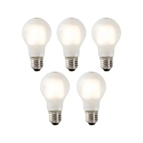 Sada 5 LED žiaroviek E27 s vláknom mliečne sklo A60 2W 180lm 2700K