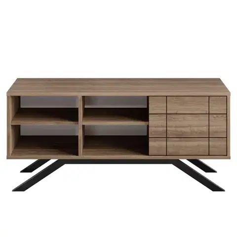TV stolík North - Black, Walnut