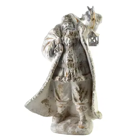 Vianočná figúrka svätý Mikuláš Santa Lila 41 cm biela