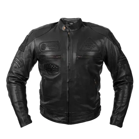 Pánska kožená moto bunda W-TEC Urban Noir Farba čierna, Veľkosť S
