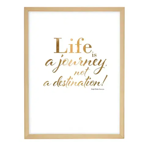 Dekoria Obraz Life is a journey 30x40cm gold, 30 x 40 cm