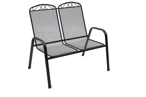 DEOKORK Kovová lavice GREY (čierna)