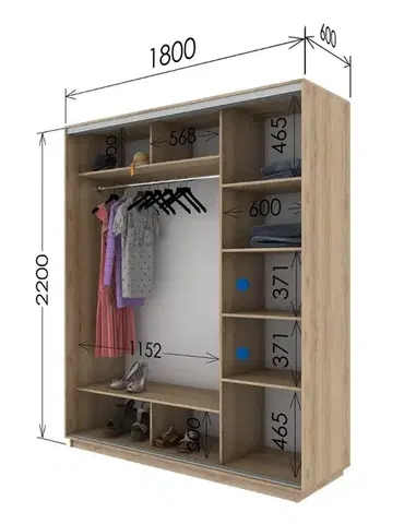 VIERA 180 skriňa so zásuvnými dverami