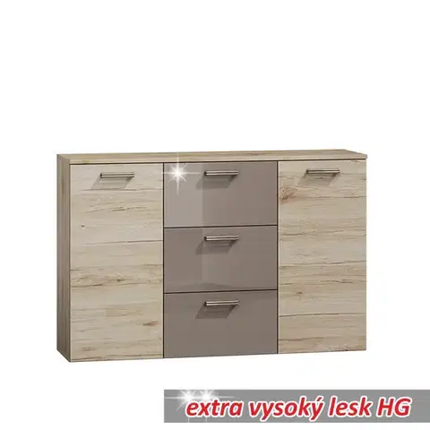 KONDELA Assor dvojdverová komoda dub san marino / latte