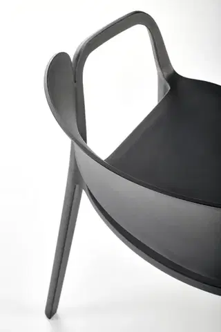 Záhradná plastová stolička LORA čierna