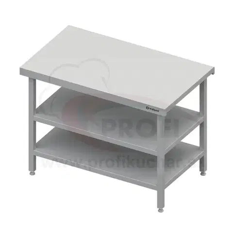  Neutrálný výdajný stôl s dvoma policami - 1300x710x880mm, bez obkladu