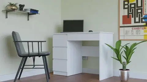 Písací stôl Mijas ľavý biely mat