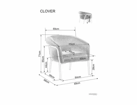 Dizajnové kreslo Clover sivé