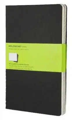 Zošity MOLESKINE 3 ks čisté čierne L
