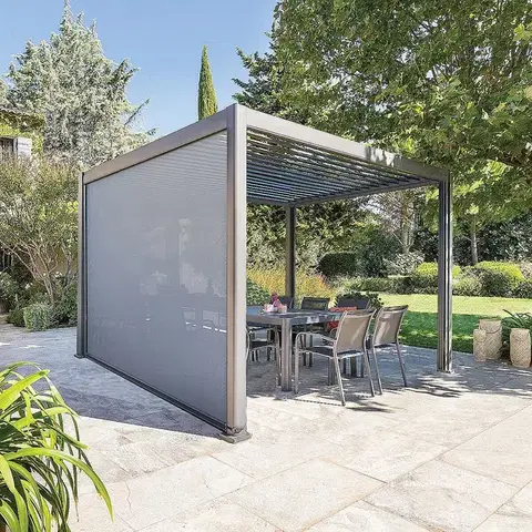 DEOKORK Záhradný hliníkový altánok MEGAN 4x3 m (grafit)
