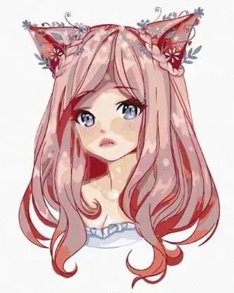 Maľovanie podľa čísel Anime dievča s ružovými vlasmi 40x50cm Zuty - ZUTY