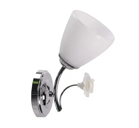 Jednoduchá biela chrómová nástenná lampa Ariam