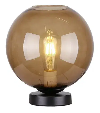 Nočné svetlo hnedé sklenené guľové svetlo 60W E27