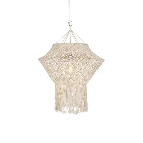 Rustikálne závesné svietidlo Makramé 90 cm - String