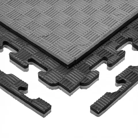 Puzzle tatami podložka inSPORTline Sazegul 100x100x2 cm Farba šedo-čierna, vzor 5 prúžkov