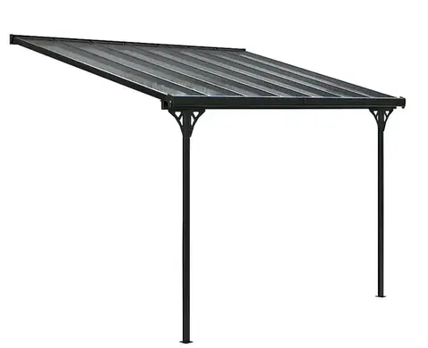 Pergola 436 x 305 cm (čierna + transparentná polykarbonát)