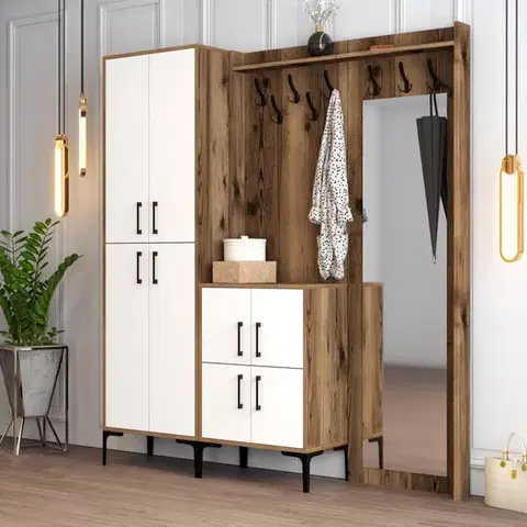 Predsieňová stena Berlin ABC - Walnut, White