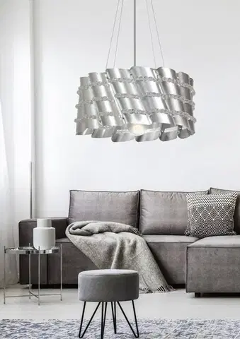 Závesná lampa s kovovým tienidlom a korálkami 60W Smile