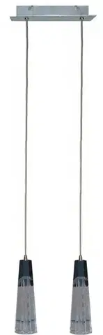 Závesná lampa s chrómovým nastaviteľným skleneným tienidlom 2xG4 20W Erica